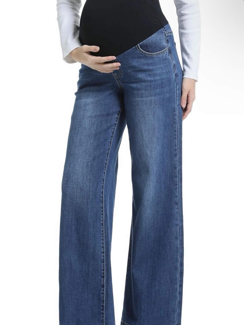 Maternity Wide-Leg Jeans - size large